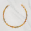 Pulso Bismarck 6.85g / 7 1/2 in / 4.35mm Tres Oros Amarillo Blanco Rosa  18K