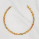 Pulso Bismarck 6.85g / 7 1/2 in / 4.35mm Tres Oros Amarillo Blanco Rosa  18K