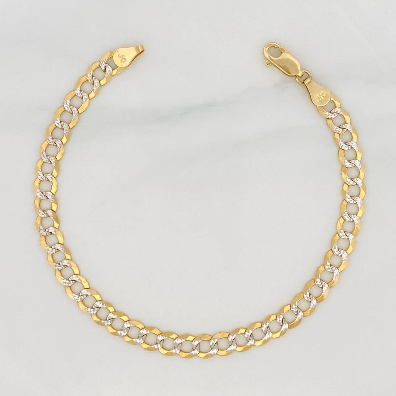 Pulso Cubana 8.2g / 8 1/4 in / 5.7mm Dos Oros Amarillo Blanco 18K