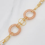 Pulso Aros 7g / 7 in / 3.17mm Tres Oros Amarillo Blanco Rosa 18K