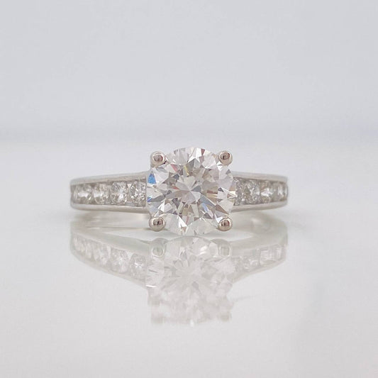 Anillo Solitario Diamantes 1.59qts 3.25g / T7 Oro Blanco 10K