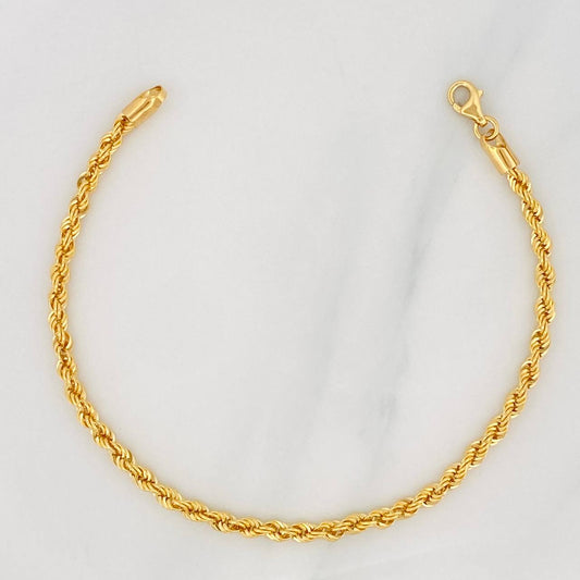 Pulso Lazo 2.8g / 7 1/2 in / 3.12mm Oro Amarillo 18K