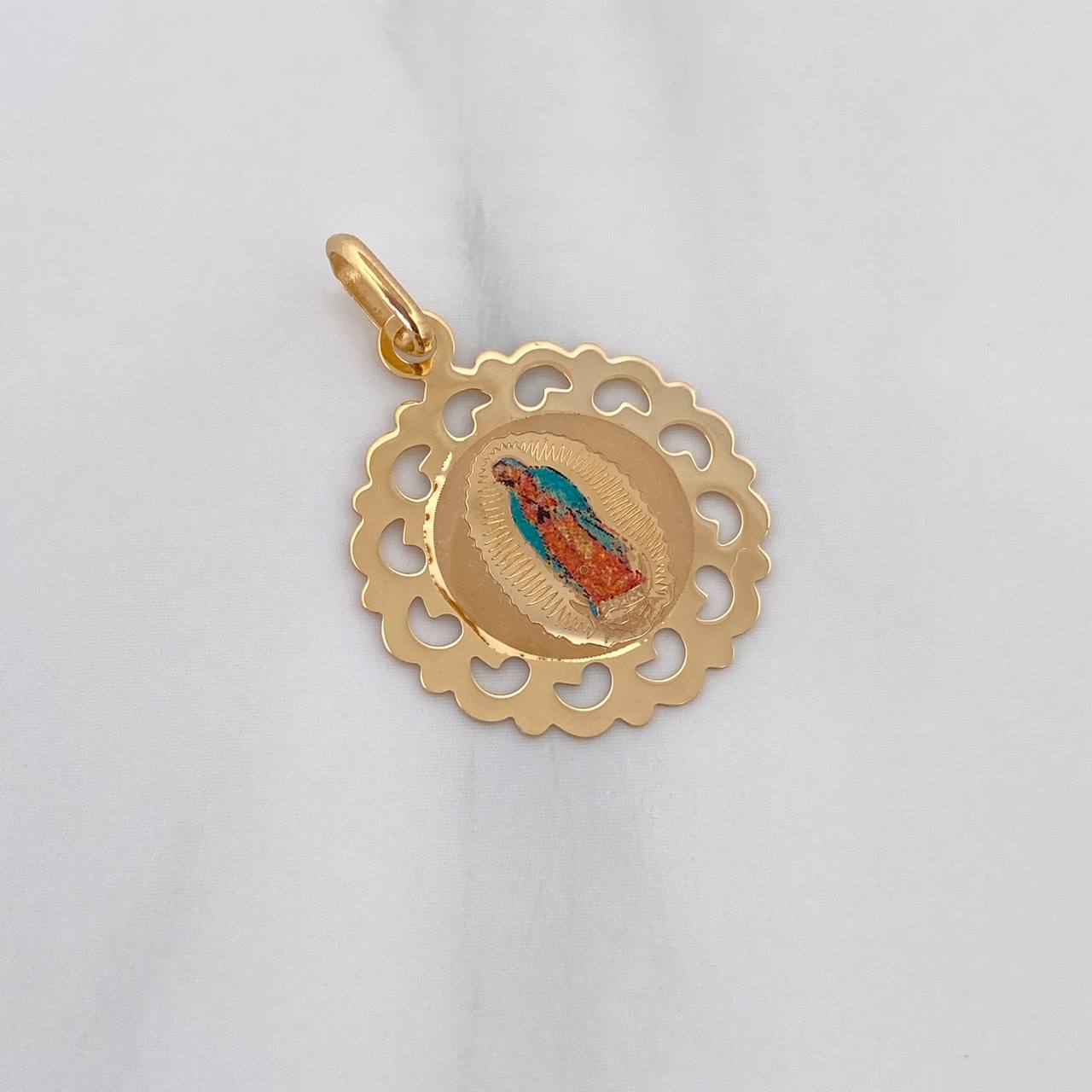 Pendant Virgin of Guadalupe 1.2 g / 1 in Yellow Gold 18K