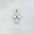 Dije Crúz De Altar 1.2gr / 2.5cm / Esmeralda 10pts Plata 925 18K (Joya) ©