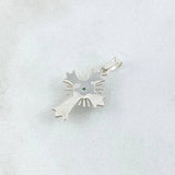 Dije Crúz De Altar 1.15gr / 2.5cm / Esmeralda 10pts Plata 925 Oro Amarillo 18K (Joya)