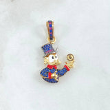 Pendant Inspired Duck 5.15gr / 3.6cm / Blue Fuchsia Zircons Yellow Gold 18K ©