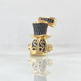 Pendant Millionaire Duck Head 6.55gr / 3cm / Black Zircons Yellow Gold 18K ©