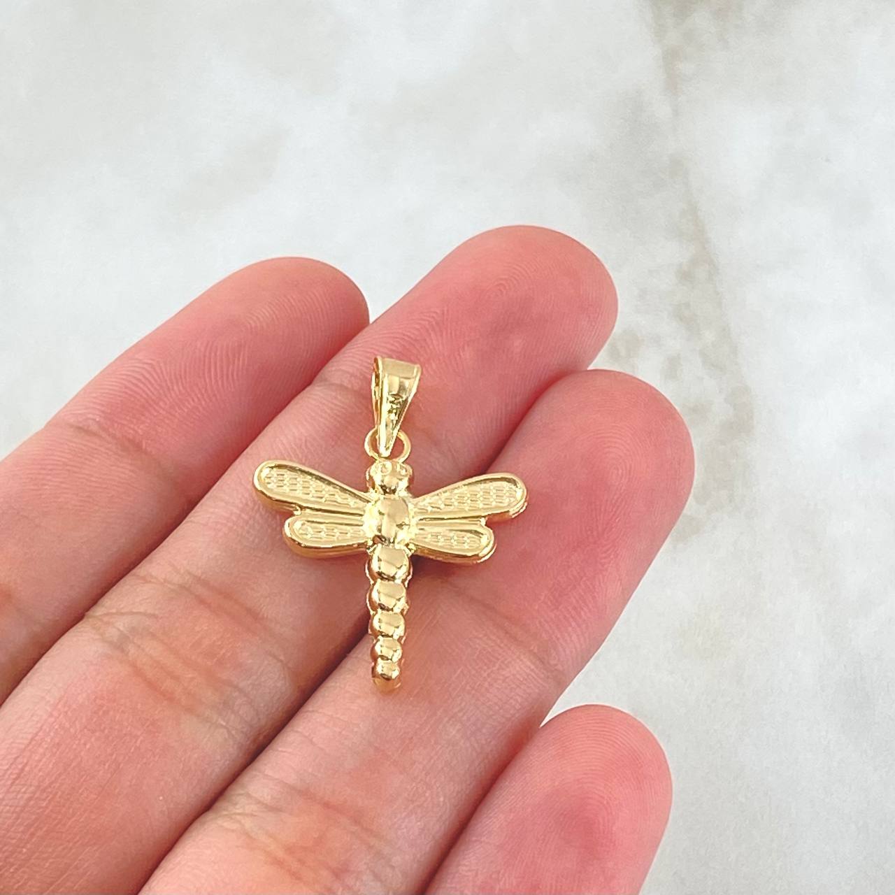 Dije Libelula 1.25gr / 2.7cm / Texturizada Oro Amarillo 18K