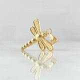 Dije Libelula 1.25gr / 2.7cm / Texturizada Oro Amarillo 18K