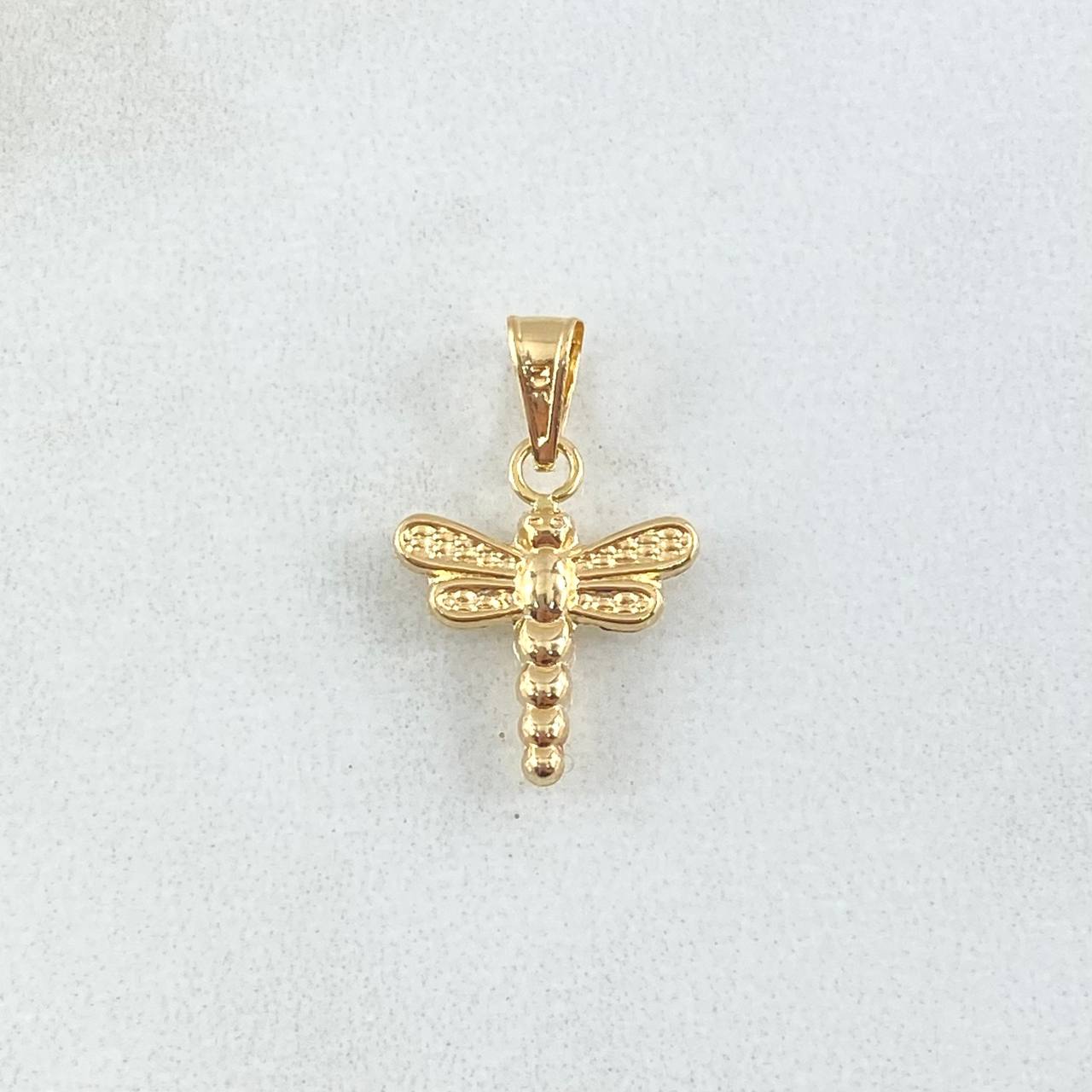Dije Libelula 0.55gr / 2cm / Cargador Liso Oro Amarillo 18K ©