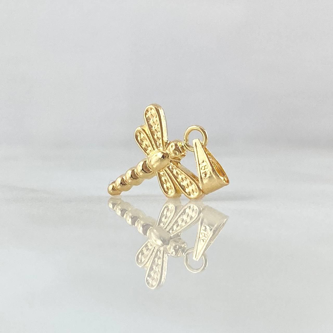 Pendant Dragonfly 0.6gr / 0.8in / Smooth Bail 18K Gold ©