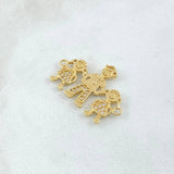 Charm Dad - Daughters 2.55gr / 2.5cm / White Zircons Yellow Gold 18K