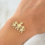 Charm Dad - Daughters 2.55gr / 2.5cm / White Zircons Yellow Gold 18K