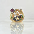 "Duck Millionaire Ring Inspired 16.65gr / T9 3/4 / Multicolor Zircons Yellow Gold 18K ©"