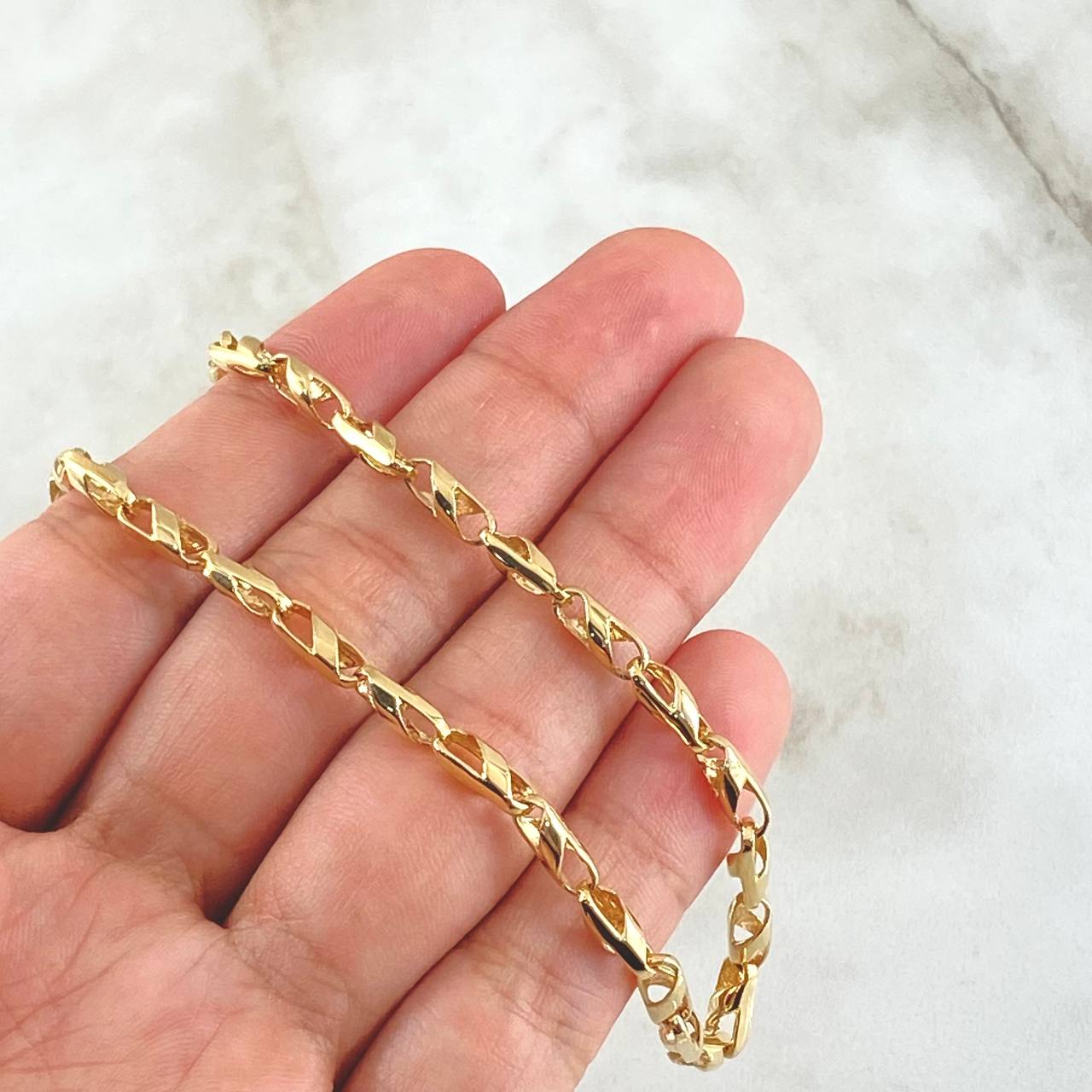 Cadena Espirales Huecas 25.4gr / 70cm / Oro Amarillo 18K ©