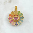 Dije Flor Animado Movil 18.7gr / 4.6cm / Circones Multicolor Oro Amarillo 18K ©