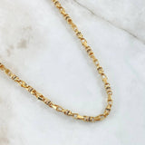 Cadena Granada Miniatura 47.95gr / 65cm / Circones Blancos Negros Oro Amarillo 18K ©