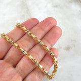 Cadena Granada Miniatura 47.95gr / 65cm / Circones Blancos Negros Oro Amarillo 18K ©