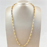 Cadena Granada Miniatura 47.95gr / 65cm / Circones Blancos Negros Oro Amarillo 18K ©
