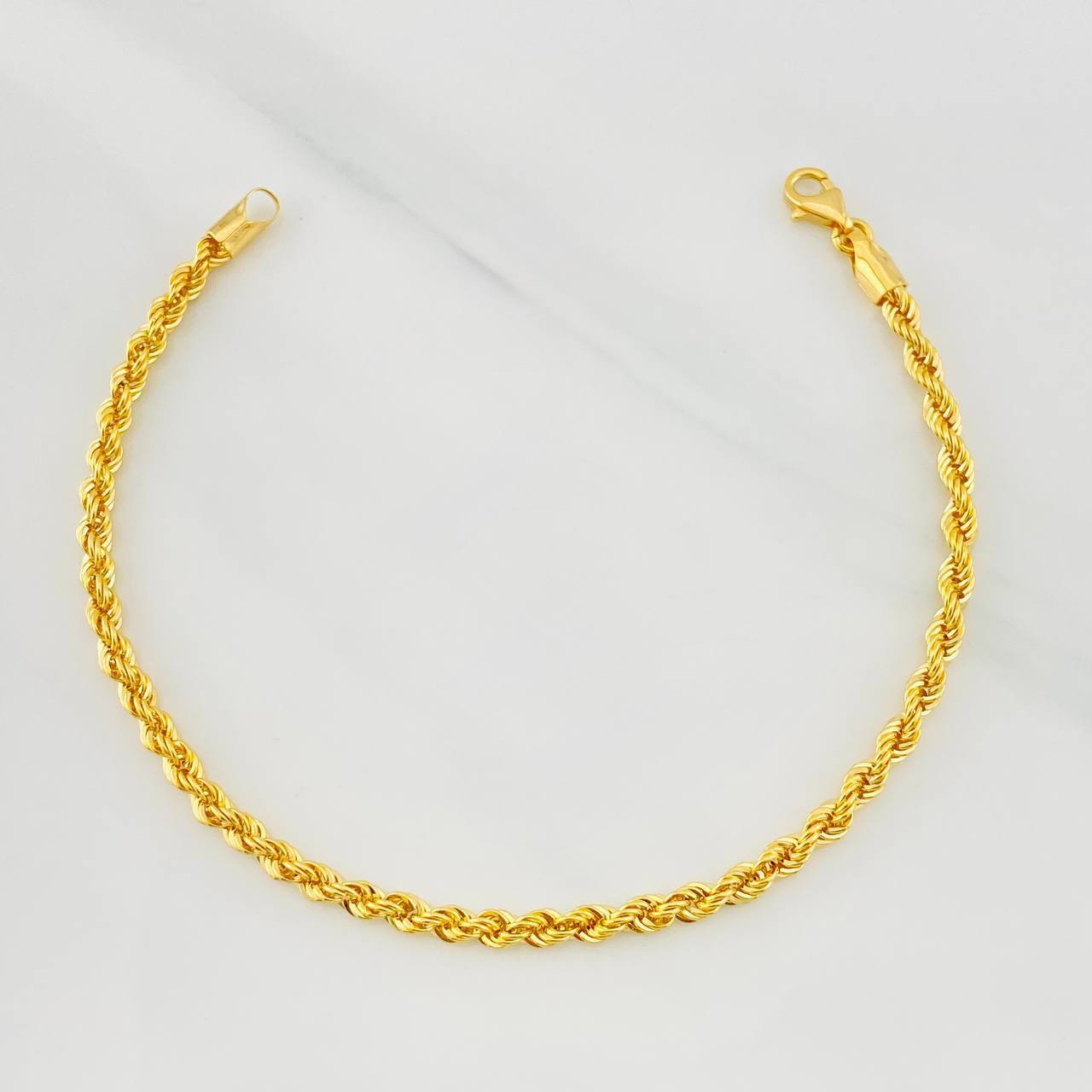 Pulso Lazo 2.9g / 7 1/2 in / 3mm Oro Amarillo 18K