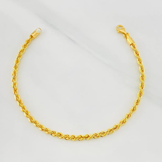 Pulso Lazo 2.9g / 7 1/2 in / 3mm Oro Amarillo 18K