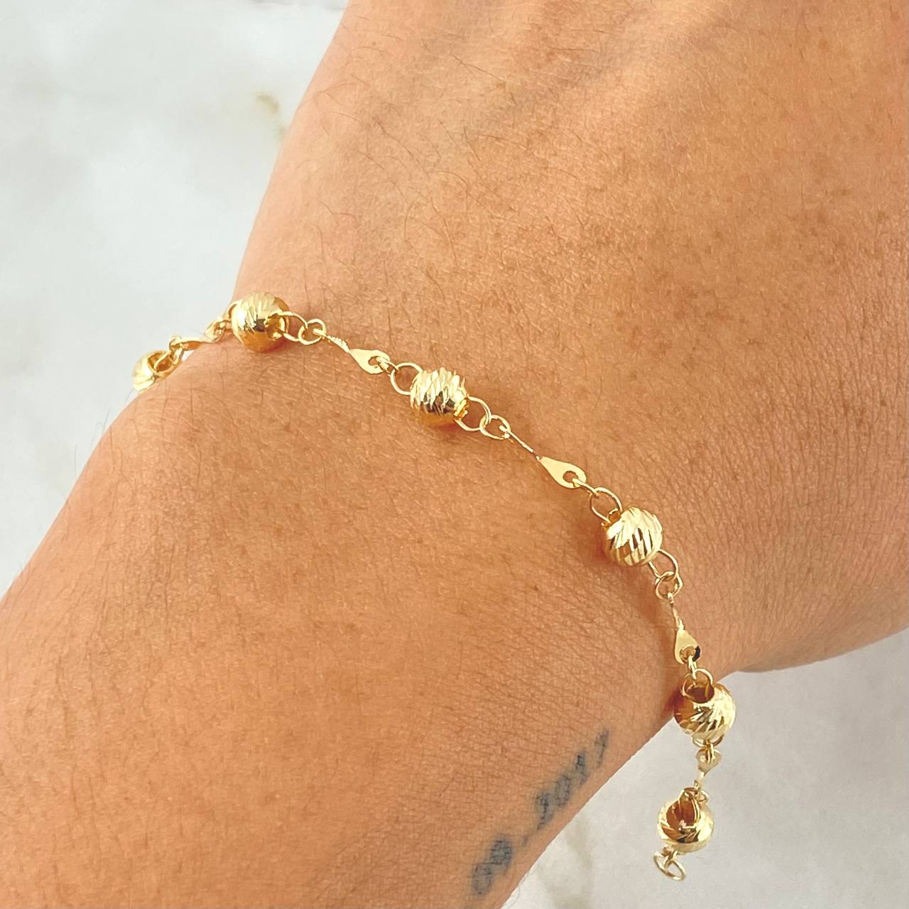 Pulso Tipo Militar 1.9gr / 7 3/4 in / 4mm Oro Amarillo 18K