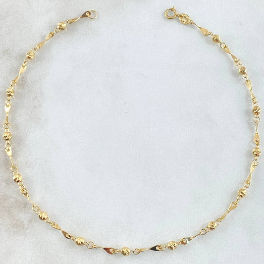 Tobillera Tipo Militar Espiraculo 2.15gr / 25cm / Oro Amarillo 18K ©