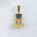 Pendant Millionaire Duck Head 6.55gr / 3cm / Black Zircons Yellow Gold 18K ©
