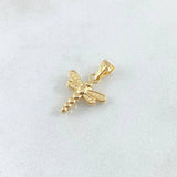 Dije Libelula 0.55gr / 2cm / Cargador Liso Oro Amarillo 18K ©