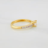 Anillo Solitario Churumbela 3.1 g / T61/4 Dos Oros Amarillo Blanco 18K