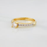 Anillo Solitario Churumbela 3.1 g / T61/4 Dos Oros Amarillo Blanco 18K