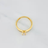 Anillo Solitario Churumbela 3.1 g / T61/4 Dos Oros Amarillo Blanco 18K