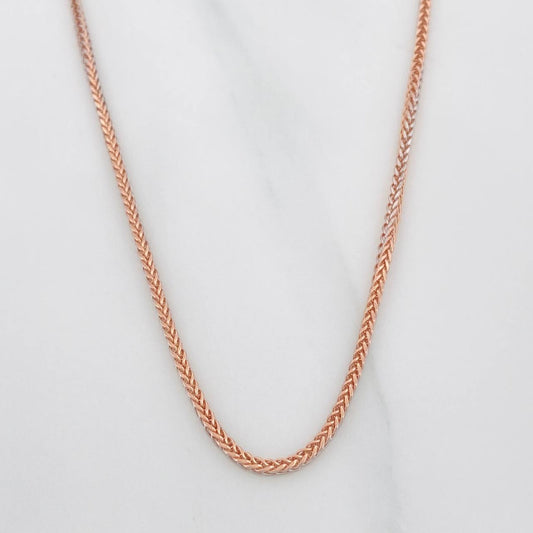 Franco Chain 3.1g / 20 in / 1.2mm Two-Tone White and Rose Gold 18K