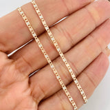 Cadena Escalera Plana 3.75g / 24 in / 1.85mm Tres Oros 18K