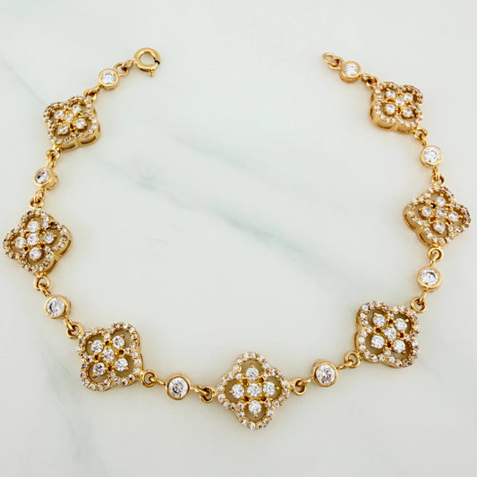 Pulso Trebol 13.3 g / 7 1/2 in / 11.5 mm Oro Amarillo 18K