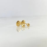 Stud Earrings Bead 3Mm Diamond Cut 0.45 g / in / 3 mm Yellow Gold 18K