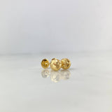 Stud Earrings Bead 7mm 0.95gr / Diamond Cut 18K Yellow Gold *
