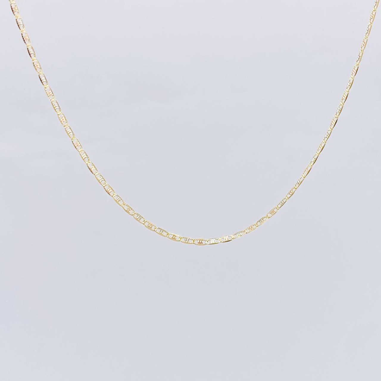 Flat Mariner Chain 1.15g / 16 in / 1.2mm Three Golds 18K