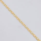 Flat Mariner Chain 1.15g / 16 in / 1.2mm Three Golds 18K