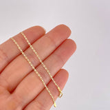 Flat Mariner Chain 1.15g / 16 in / 1.2mm Three Golds 18K