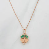 Set Cadena Veneciana + Dije Trebol / 2.15g / 18 in Oro Rosa 18K