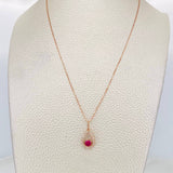Set Cadena Veneciana + Dije Halo Gota / 2.1g / 18 in Oro Rosa 18K