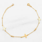 Pulso Modulable Aro Seguido Cruces 1.35g / 7 in - 7 3/4 in / 0.8mm Oro Amarillo 18K