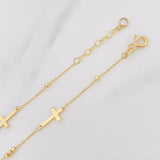 Pulso Modulable Aro Seguido Cruces 1.35g / 7 in - 7 3/4 in / 0.8mm Oro Amarillo 18K