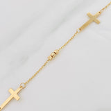 Pulso Modulable Aro Seguido Cruces 1.35g / 7 in - 7 3/4 in / 0.8mm Oro Amarillo 18K