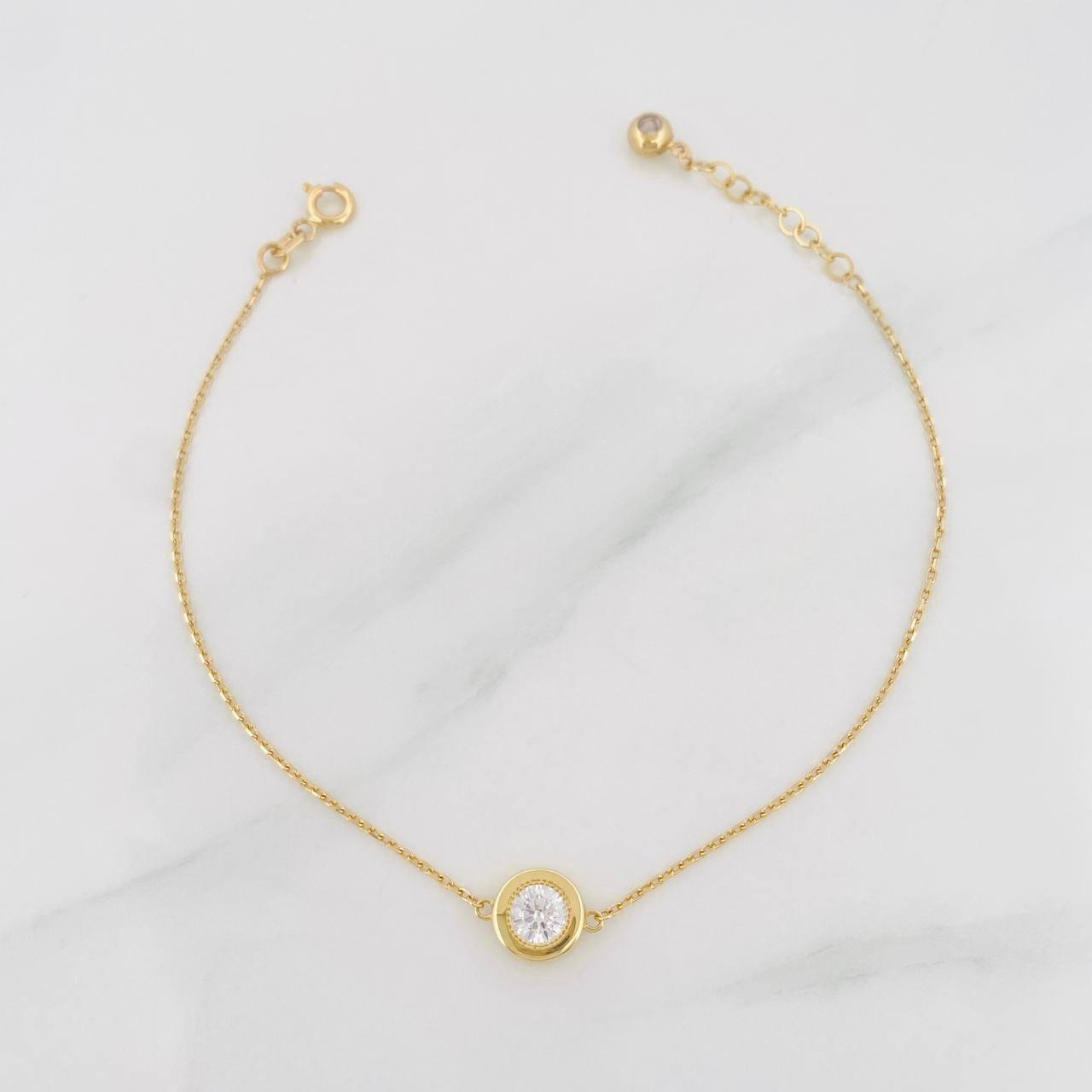 Pulso Modulable Aro Seguido Halo 2g / 6 3/4 in - 7 3/4 in / 1mm Oro Amarillo 18K