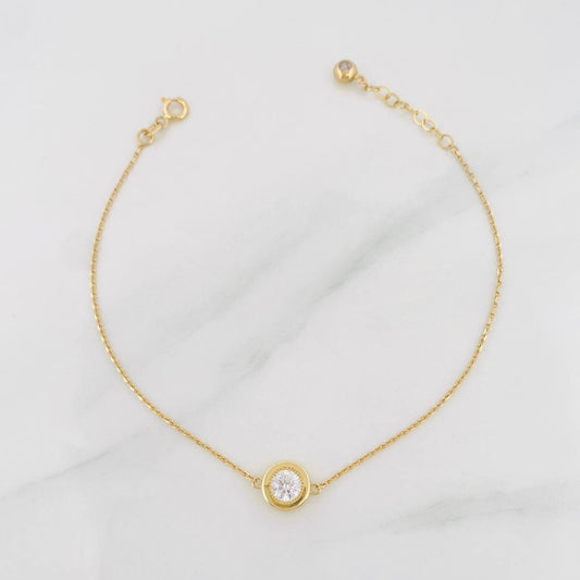 Pulso Modulable Aro Seguido Halo 2g / 6 3/4 in - 7 3/4 in / 1mm Oro Amarillo 18K