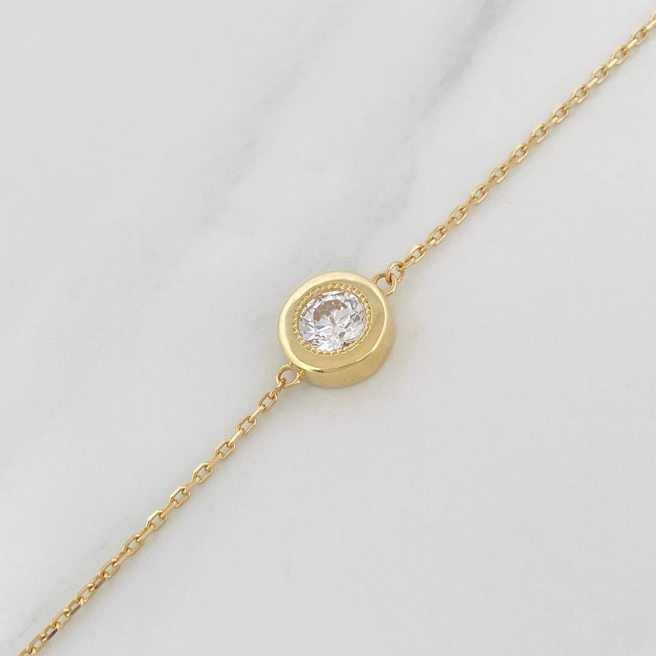 Pulso Modulable Aro Seguido Halo 2g / 6 3/4 in - 7 3/4 in / 1mm Oro Amarillo 18K