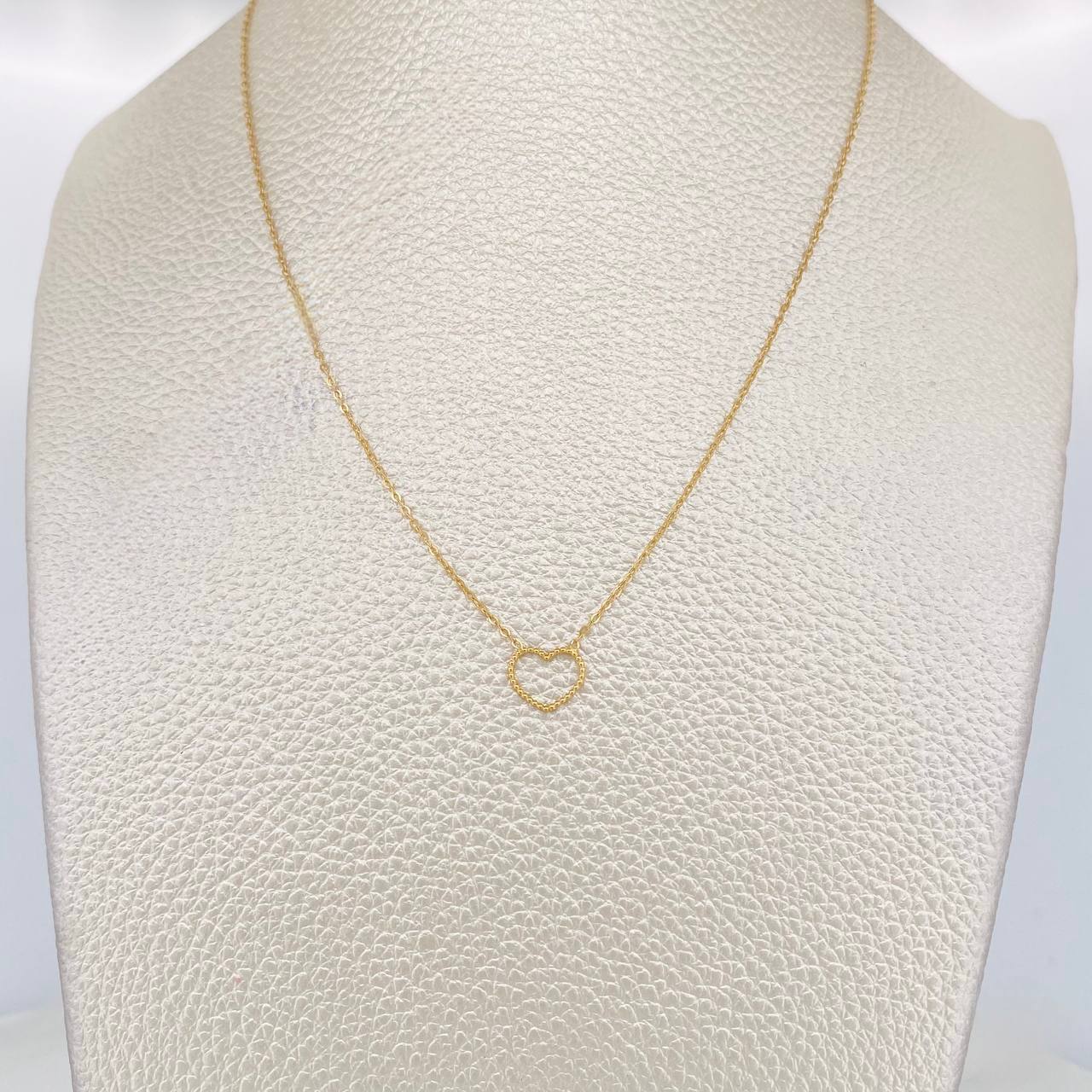 Cadena Aro Seguido Corazón 1.25g / 16 in / 1.4mm Oro Amarillo 18K