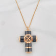Cadena Veneciana Dije Cruz Diamantes 16pts 11.4g / 24 in / 0.46mm Oro Rosa 18K